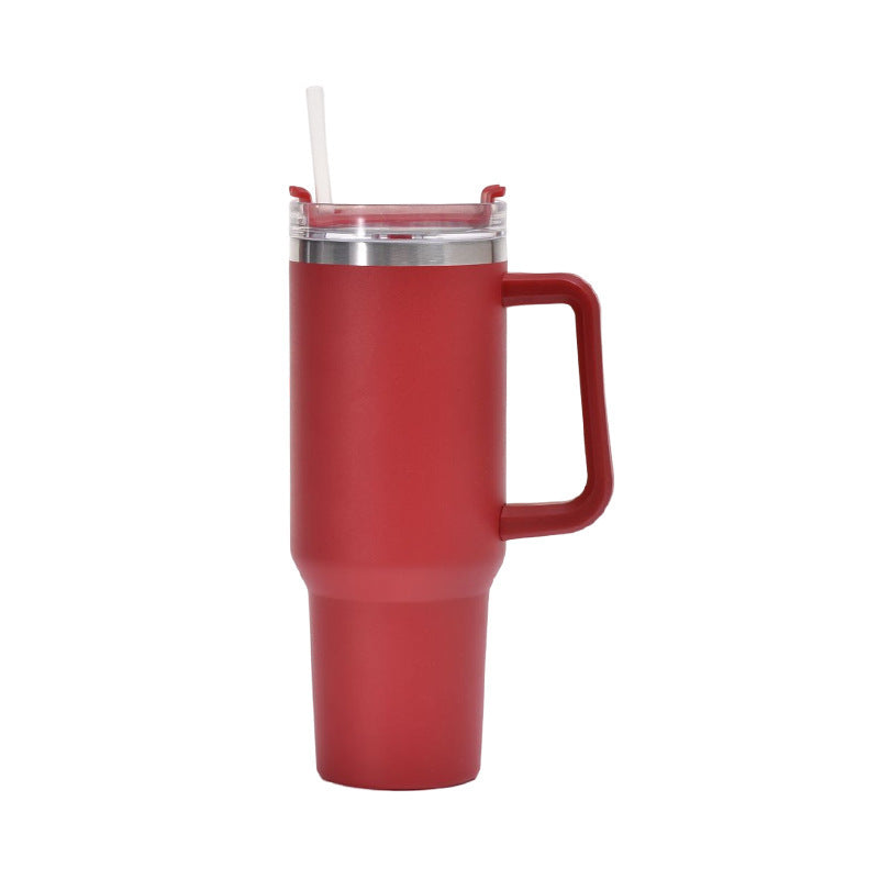 40oz Straw Coffee Insulation Cup With Handle Portable