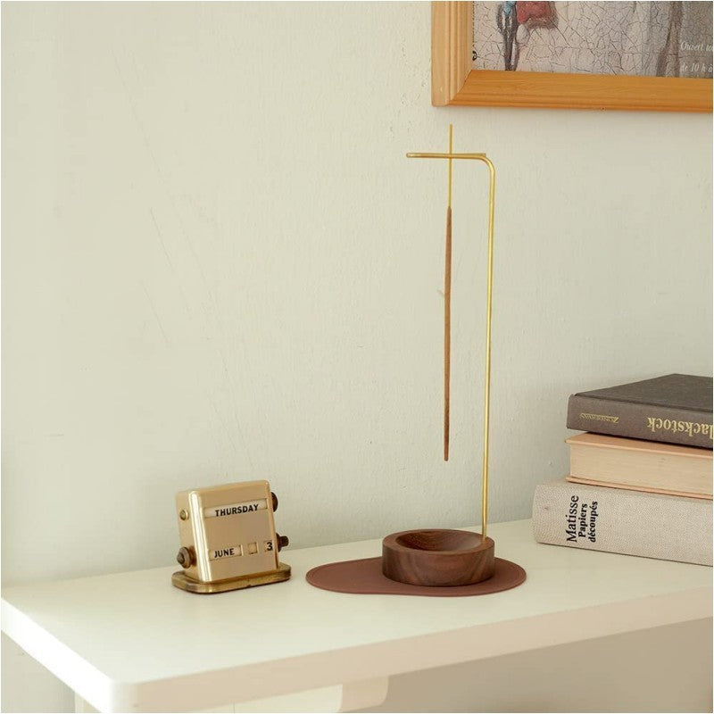 Inverted Hanging Incense Burner Wooden