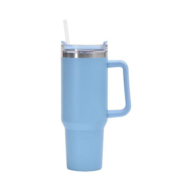 40oz Straw Coffee Insulation Cup With Handle Portable