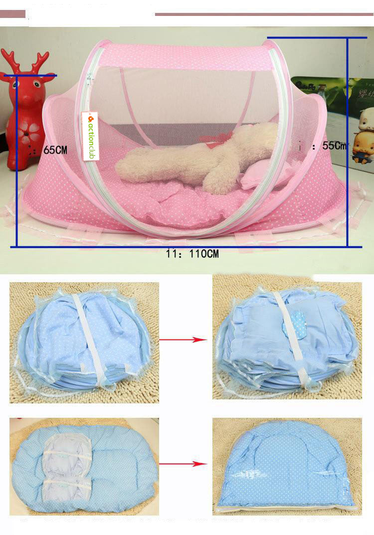 Foldable Baby Bed Net With Pillow