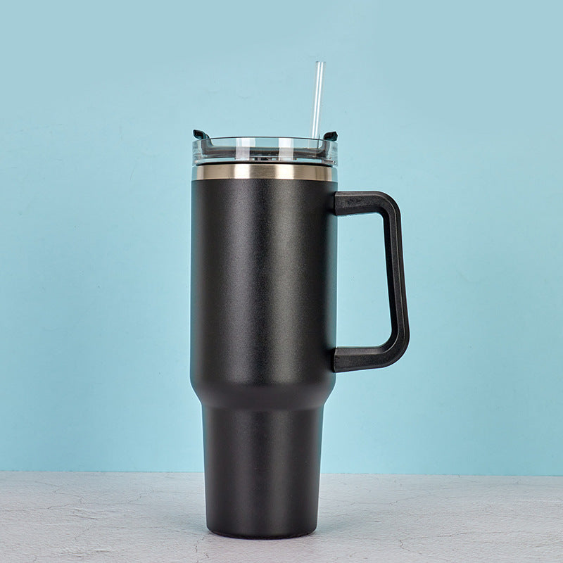 40oz Straw Coffee Insulation Cup With Handle Portable