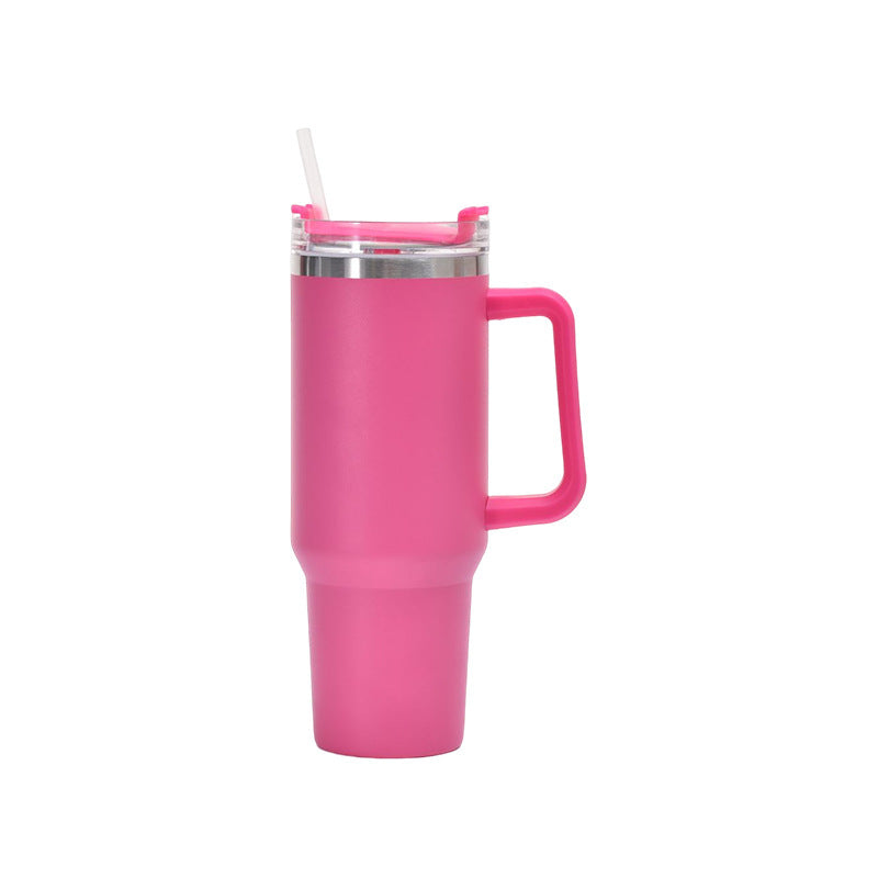 40oz Straw Coffee Insulation Cup With Handle Portable