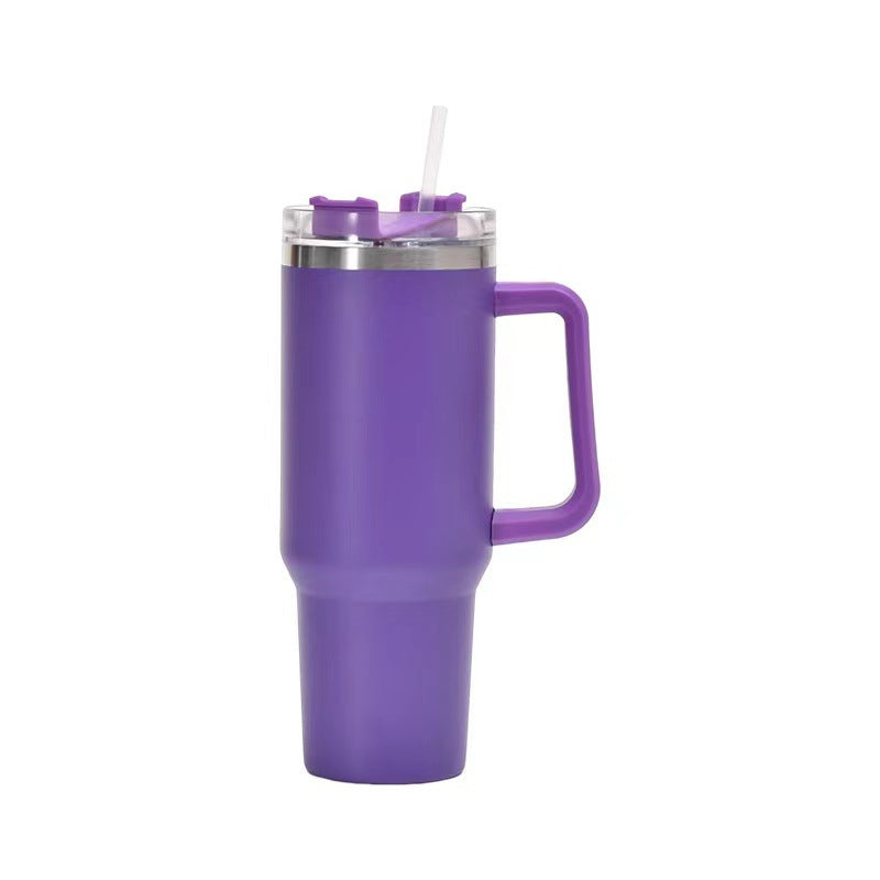 40oz Straw Coffee Insulation Cup With Handle Portable