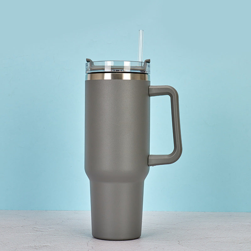 40oz Straw Coffee Insulation Cup With Handle Portable